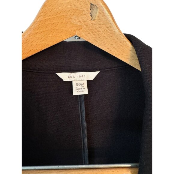 C est 1946 Blazer 18W Black Blended Fabric Single Breasted Ruched Sleeves - Picture 3 of 9